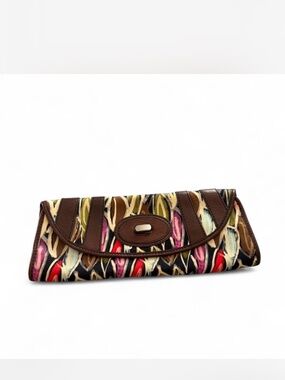 VINTAGE Fossil Fifty-Four Abstract Floral Clutch